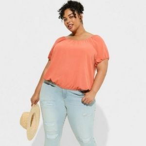 Torrid Surplice Back Seersucker Top